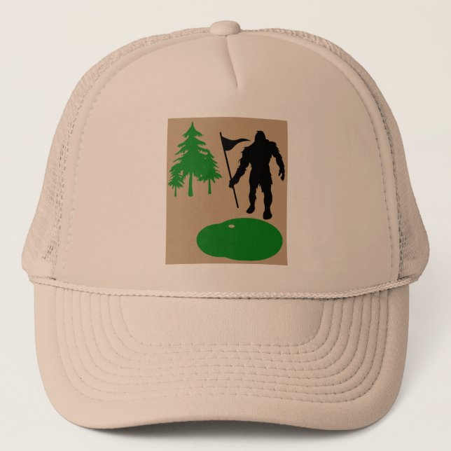 Bigfoot Golfing  Trucker Hat (Front)