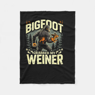 Bigfoot grabbed my weiner funny camping humour fleece blanket