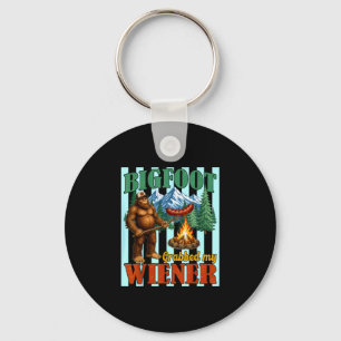 Bigfoot grabbed wiener funny sasquatch joke men key ring