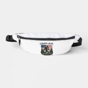 Bigfoot Grandpa Vintage American Flag Shirt Design Bum Bags