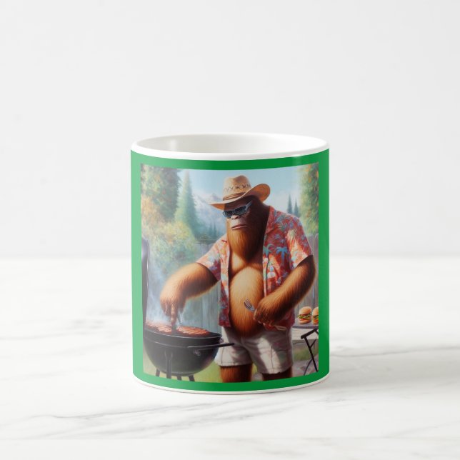 Bigfoot Grilling Burgers Coffee Mug (Center)