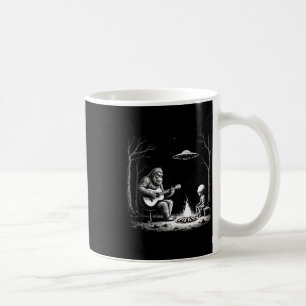 Bigfoot Guitar Tee Campfire Alien Ufo Camping Sasq Coffee Mug