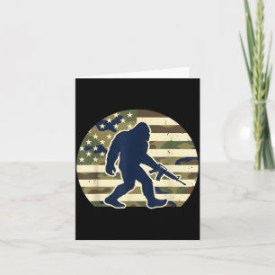 Bigfoot gun owner camo us american flag sasquatch card