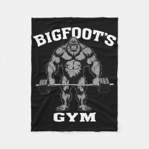 Bigfoot Gym Funny Sasquatch Bodybuilding Weightlif Fleece Blanket