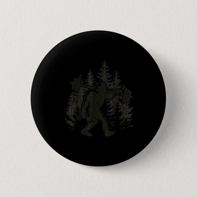 Bigfoot Gym Workout Fitness Forest Men Women  6 Cm Round Badge (Front)