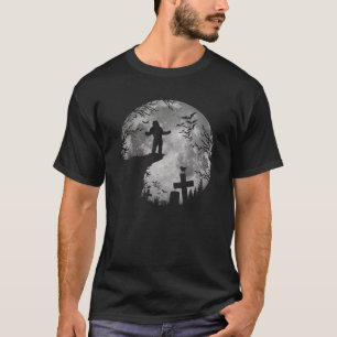 Bigfoot Halloween Black Cats Witchs Full Moon  T-Shirt