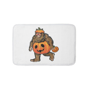 Bigfoot Halloween Pumpkin halloween Bath Mat