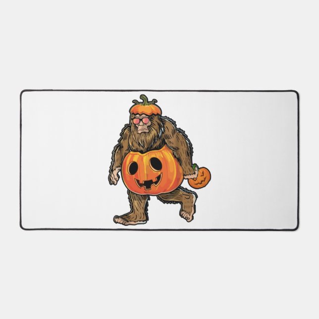 Bigfoot Halloween Pumpkin halloween Desk Mat (Front)