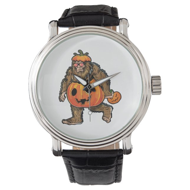 Bigfoot Halloween Pumpkin halloween Watch (Front)