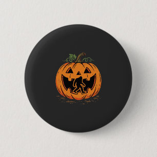 Bigfoot Halloween Pumpkin Silhouette Design_1 6 Cm Round Badge