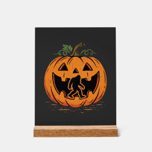 Bigfoot Halloween Pumpkin Silhouette Design_1 Acrylic Sign