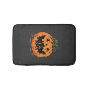 Bigfoot Halloween Pumpkin Silhouette Design_1 Bath Mat