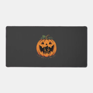 Bigfoot Halloween Pumpkin Silhouette Design_1 Desk Mat