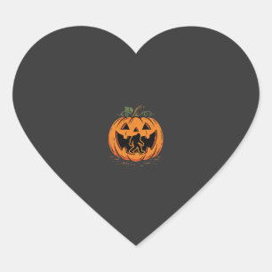 Bigfoot Halloween Pumpkin Silhouette Design_1 Heart Sticker