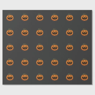 Bigfoot Halloween Pumpkin Silhouette Design_1 Wrapping Paper