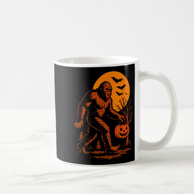 Bigfoot Halloween Sasquatch Jack O Lantern  Coffee Mug (Right)