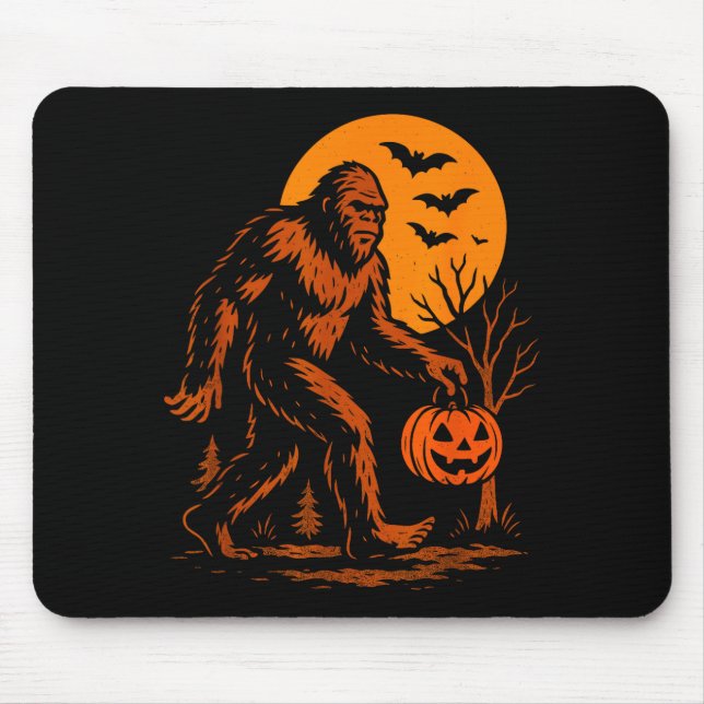 Bigfoot Halloween Sasquatch Jack O Lantern  Mouse Mat (Front)