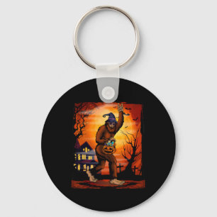 Bigfoot Halloween Trick Or Treat Rock On Sasquatch Key Ring