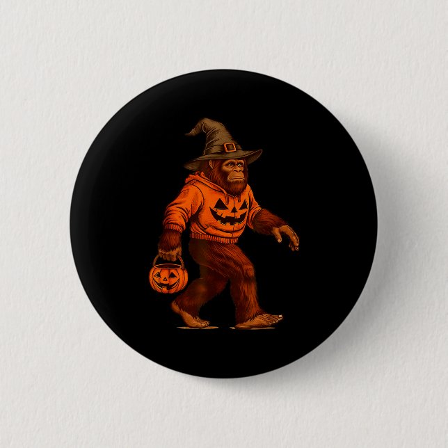 Bigfoot Halloween Trick Or Treat Sasquatch Costume 6 Cm Round Badge (Front)