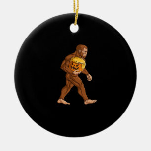 Bigfoot Halloween Trumpkin Pumpkin Classic Ceramic Tree Decoration