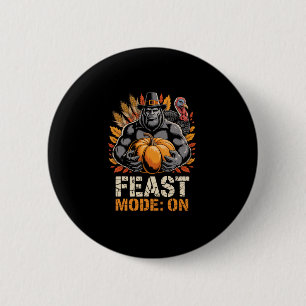 Bigfoot Halloween Turkey Autumn Leaves Thanksgivin 6 Cm Round Badge