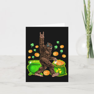 Bigfoot Happy St Patricks Day Shirt Funny Green Sa Card