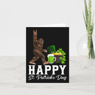 Bigfoot Happy St Patricks Day Shirt Funny Green Sa Card