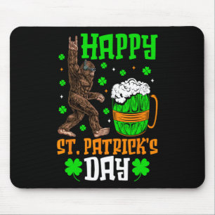 Bigfoot Happy St Patricks Day Shirt Funny Green Sa Mouse Mat