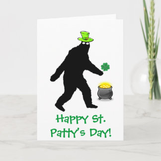 Bigfoot Happy St. Patty's Day Card