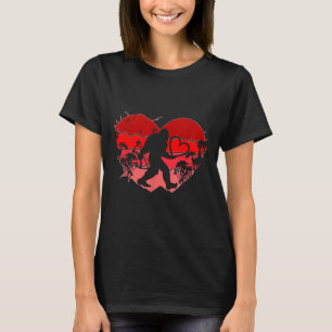 Bigfoot Heart Valentines Day Bigfoot Valentine T-Shirt