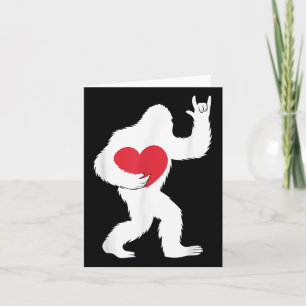 Bigfoot Heart Valentines Day Boys Girls Kids Love  Card