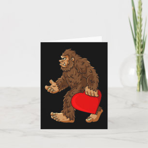 Bigfoot Heart Valentine's Day Boys Girls Kids Sasq Card