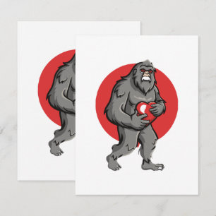 bigfoot heart valentines day card