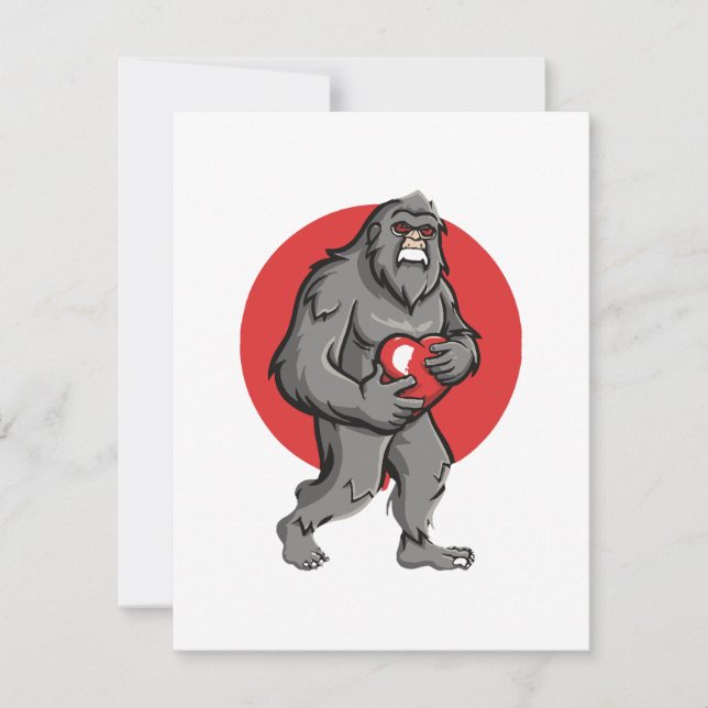 bigfoot heart valentines day holiday card (Front)