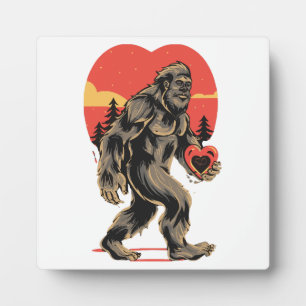bigfoot heart valentines day plaque
