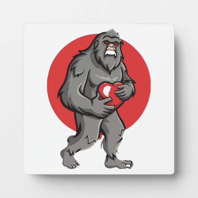 bigfoot heart valentines day plaque (Front)