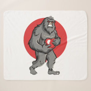 bigfoot heart valentines day sherpa blanket