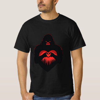 Bigfoot Heart Valentines Day Unisex Tee, Love  T-Shirt