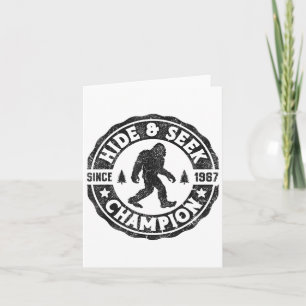 Bigfoot Hide And Seek Champion Funny Sasquatch Ret Card
