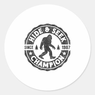 Bigfoot Hide And Seek Champion Funny Sasquatch Ret Classic Round Sticker