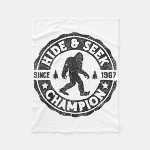 Bigfoot Hide And Seek Champion Funny Sasquatch Ret Fleece Blanket