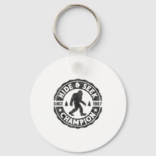 Bigfoot Hide And Seek Champion Funny Sasquatch Ret Key Ring