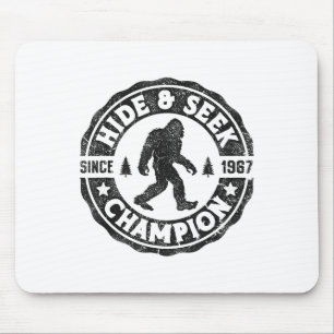 Bigfoot Hide And Seek Champion Funny Sasquatch Ret Mouse Mat