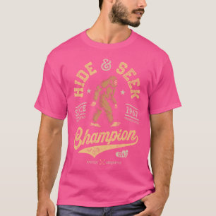 Bigfoot Hide And Seek Champion Funny Sasquatch Ret T-Shirt
