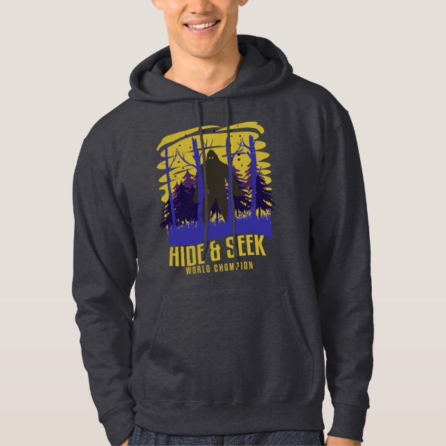 Bigfoot Hide And Seek Champion Sasquatch Believer Hoodie (Front)