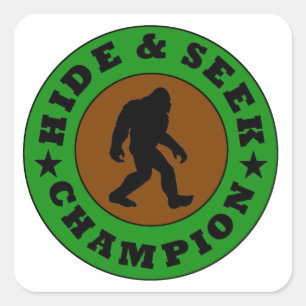 Bigfoot Hide And Seek Champion Square Sticker