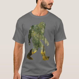 Bigfoot Hide And Seek Green Nature Double Exposure T-Shirt