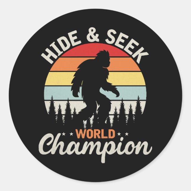 Bigfoot Hide And Seek World Champion Classic Round Sticker (Front)