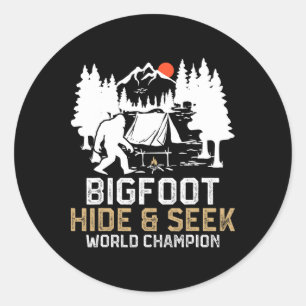 Bigfoot Hide And Seek World Champion Funny Bigfoot Classic Round Sticker
