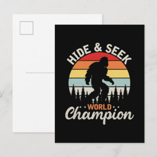 Bigfoot Hide And Seek World Champion Invitation Postcard